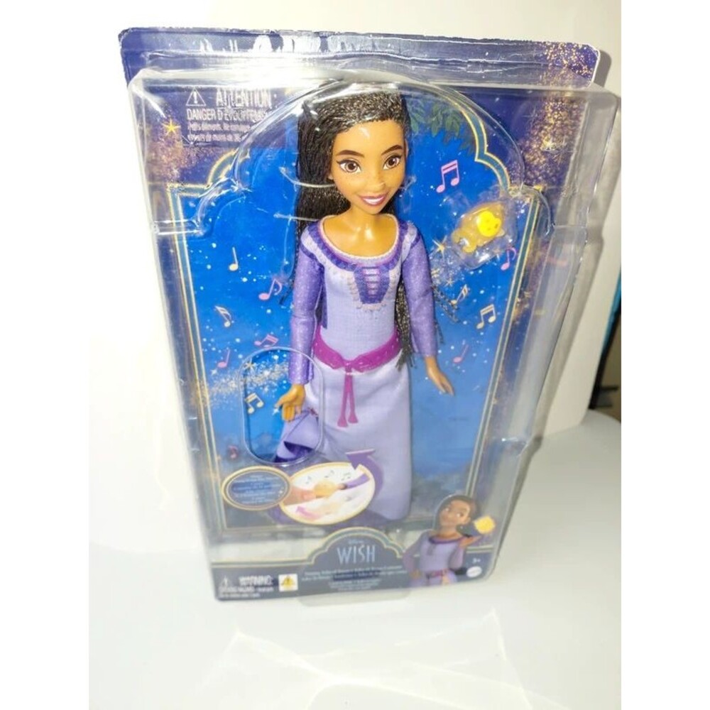 NWT Disney Wish Asha Fashion Doll 11" Core Doll Purple Dress Mattel